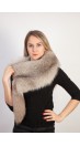 Grey sapphire fox fur scarf-collar